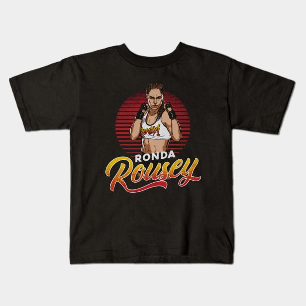 Ronda Rousey Pose Kids T-Shirt by MunMun_Design